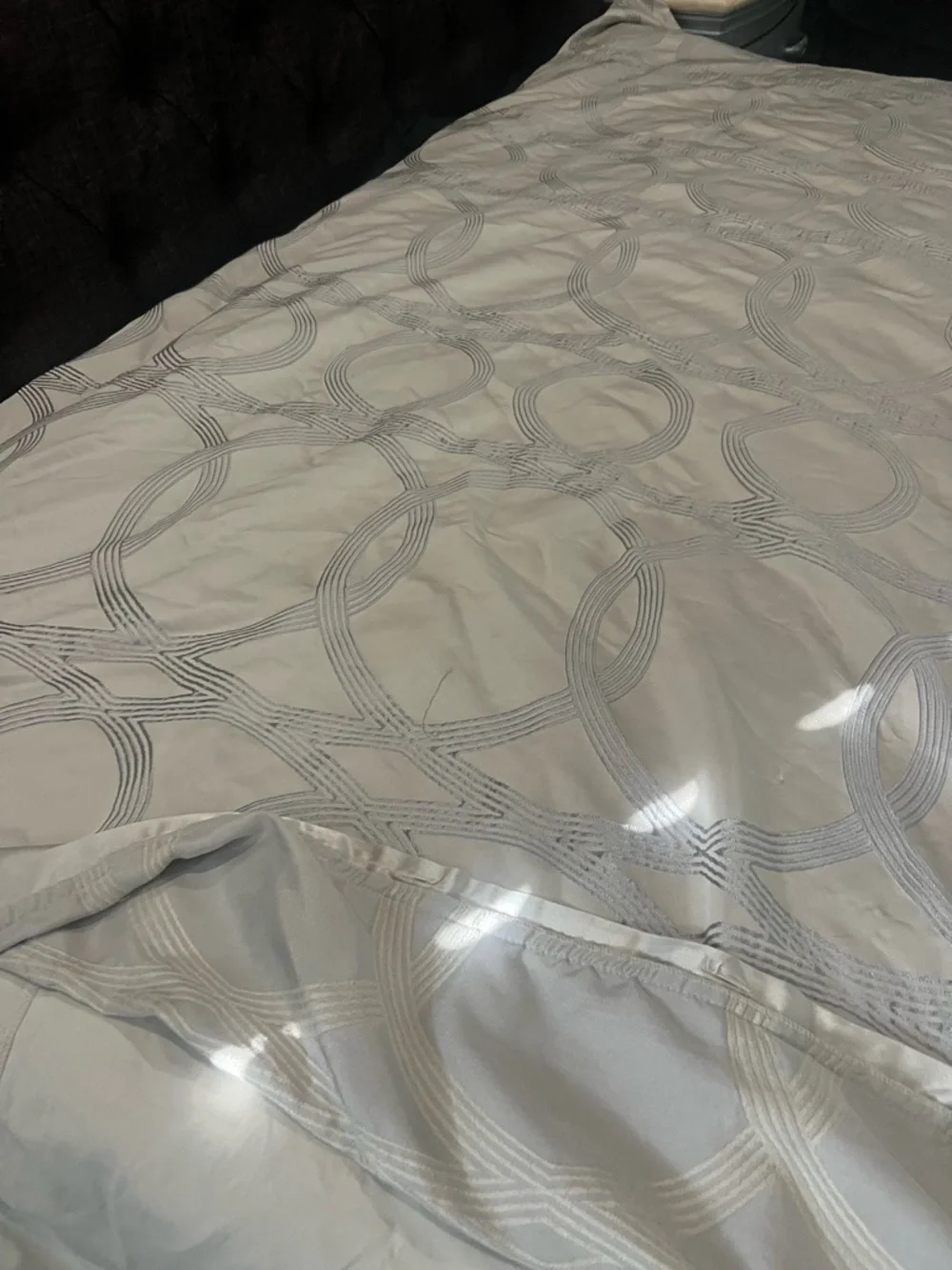Hotel Collection Silver-Taupe geometric King size duvet cover